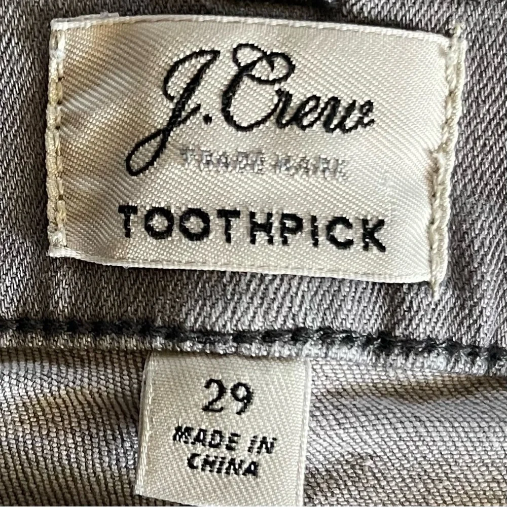 J.Crew Toothpick Skinny Gray Wash Stretch Jeans Size 29